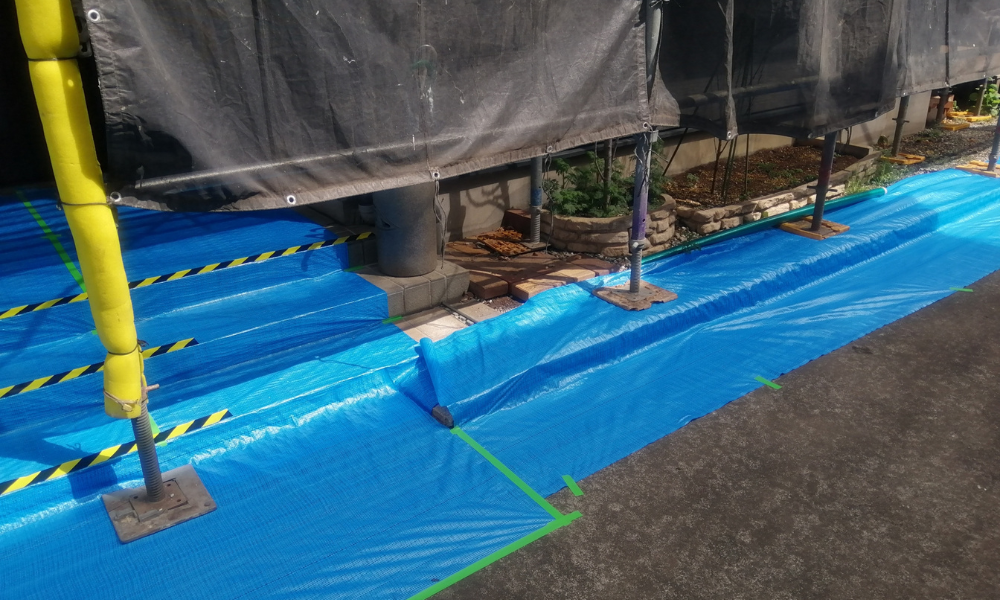 屋根塗装の養生