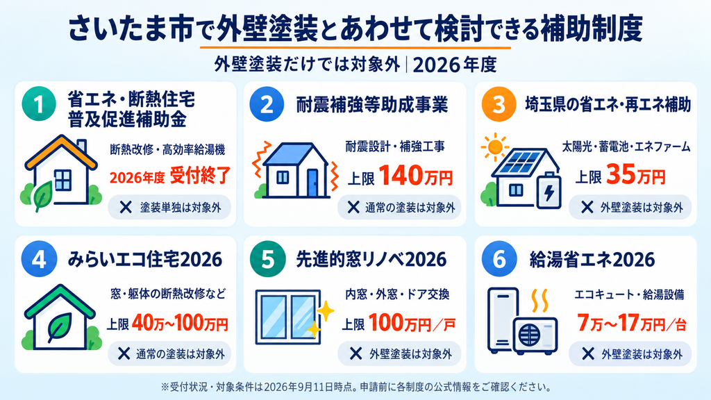 【2026年度】さいたま市の外壁塗装とあわせて検討できる補助制度