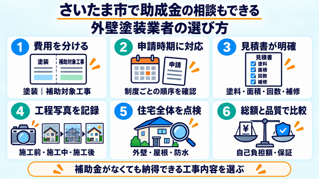 さいたま市で助成金の相談もできる外壁塗装業者の選び方
