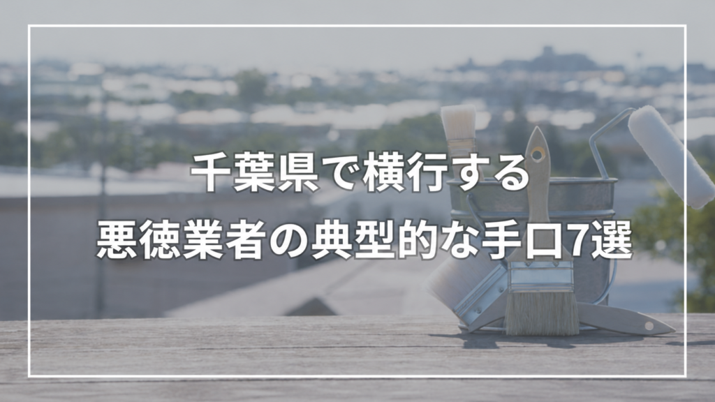 千葉県で横行する悪徳業者の典型的な手口7選