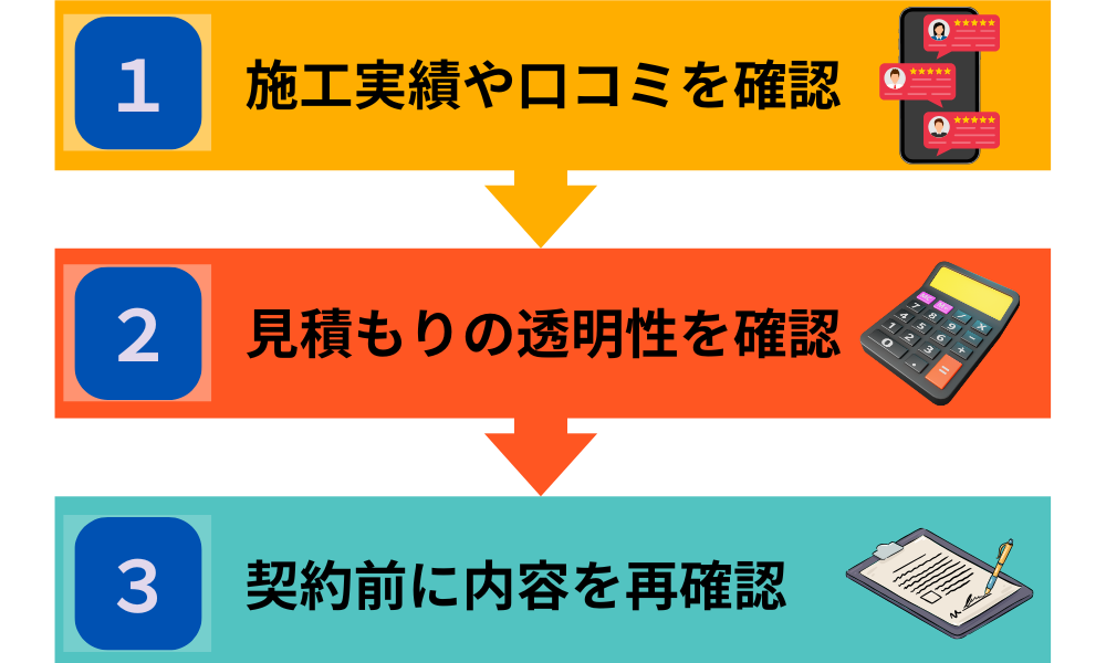 信頼できる施工業者の選び方図解