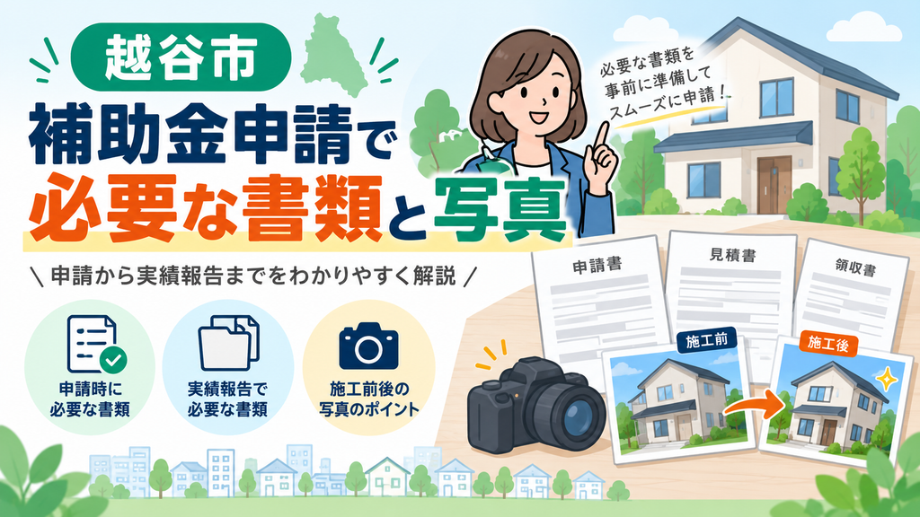 越谷市の補助金申請で必要な書類と写真