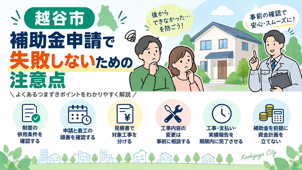 越谷市の補助金申請で失敗しないための注意点