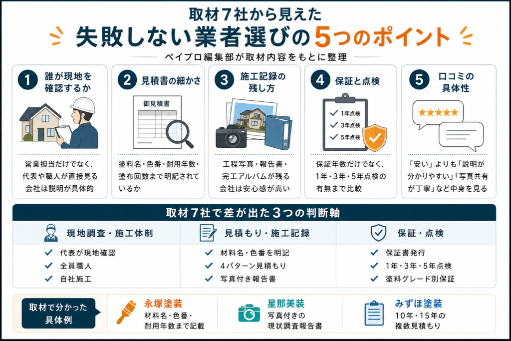 神奈川県で外壁塗装業者を選ぶときの5つのポイント
