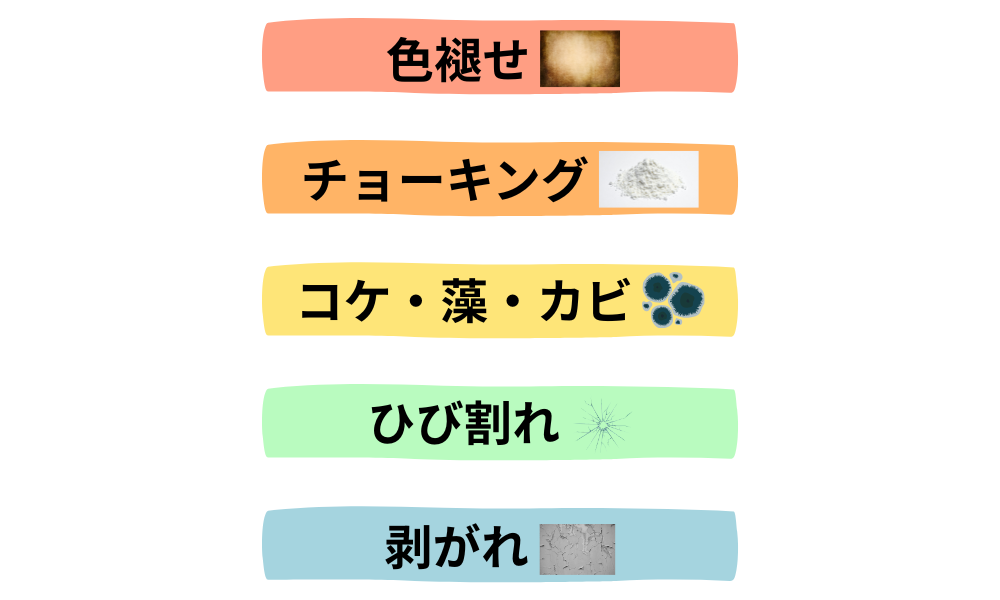 モルタルが傷んでいるサイン図解