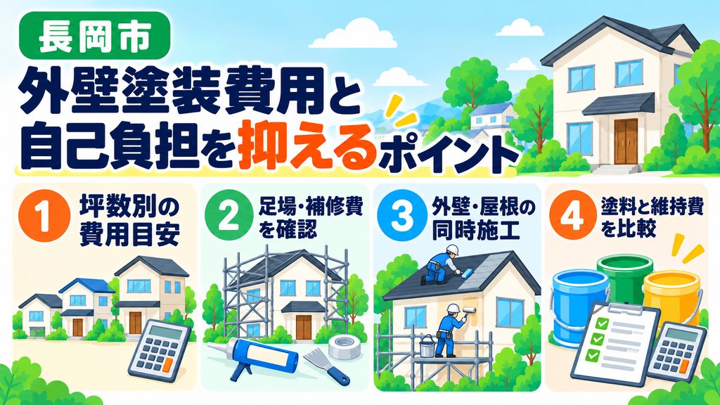 長岡市の外壁塗装費用と自己負担額を抑えるポイント