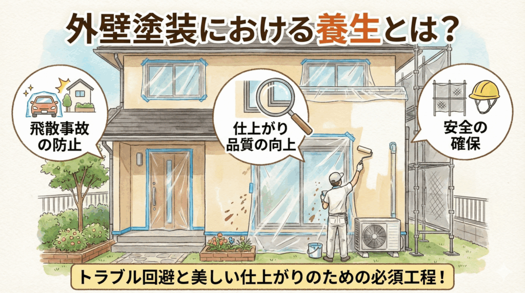 外壁塗装における養生とは？図解