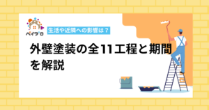 外壁塗装の全11工程と期間を解説する記事のアイキャッチ画像