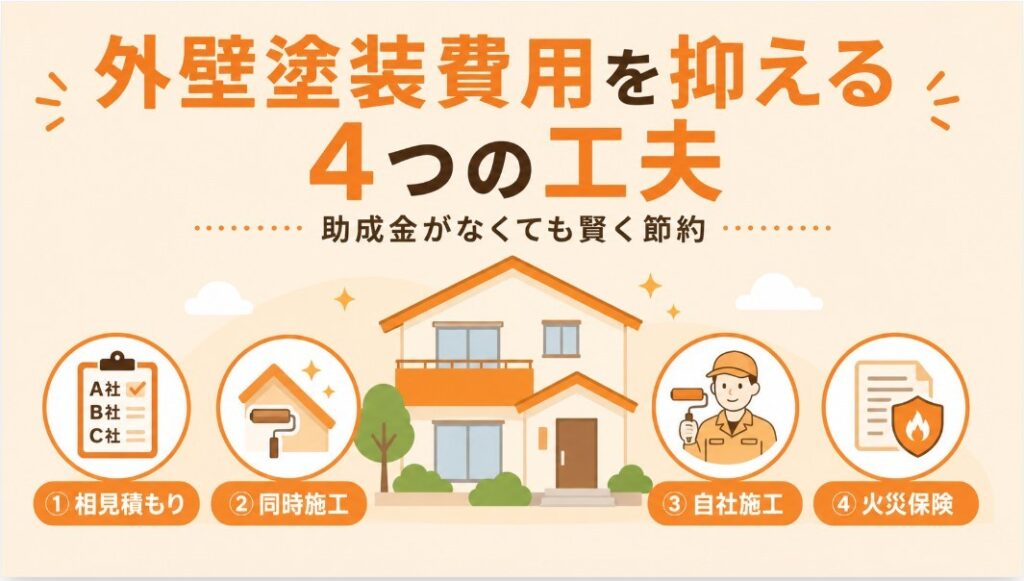 助成金が使えない姫路市で外壁塗装費用を抑える4つの工夫