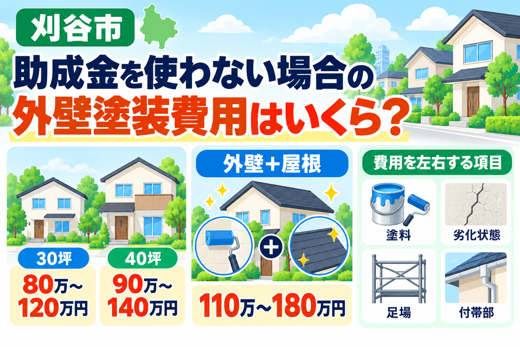 助成金を使わない場合の刈谷市の外壁塗装費用はいくら?