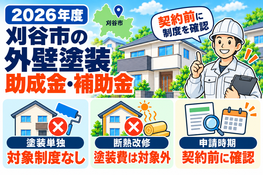 刈谷市で外壁塗装に使える助成金・補助金はある?【2026年度】