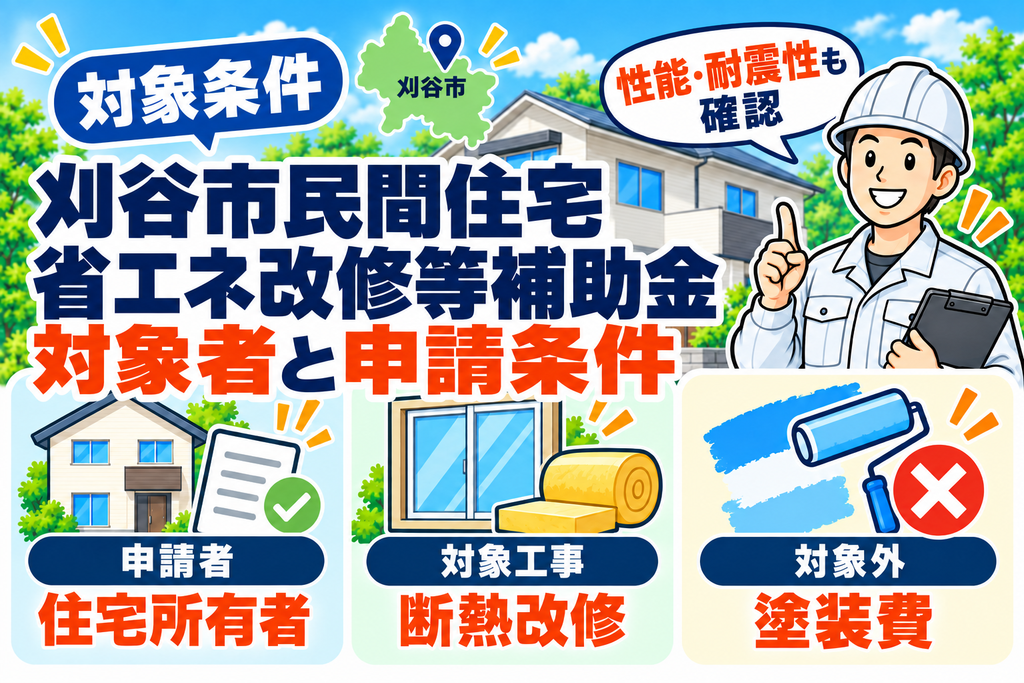 刈谷市民間住宅省エネ改修等補助金の対象者と申請条件