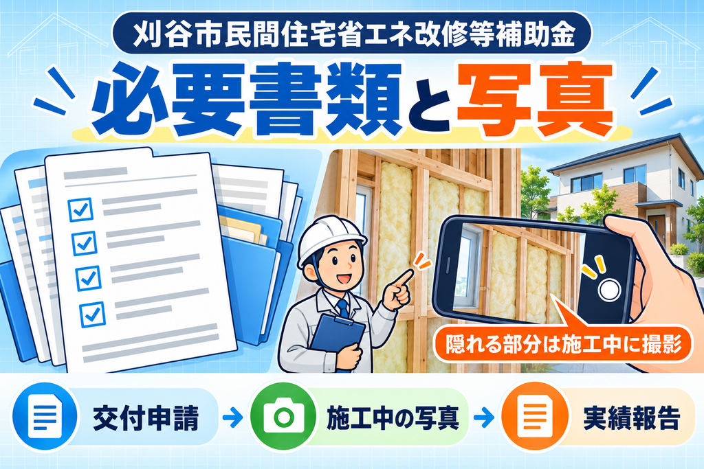 刈谷市民間住宅省エネ改修等補助金申請で必要な書類と写真