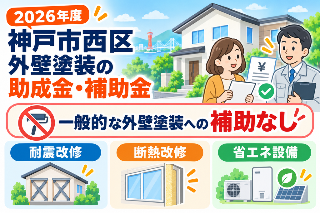 神戸市西区で外壁塗装に使える助成金・補助金はある?【2026年度】