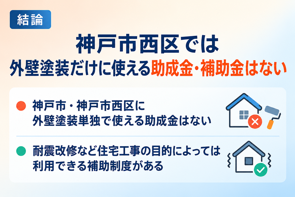 神戸市西区では外壁塗装だけに使える助成金・補助金はない