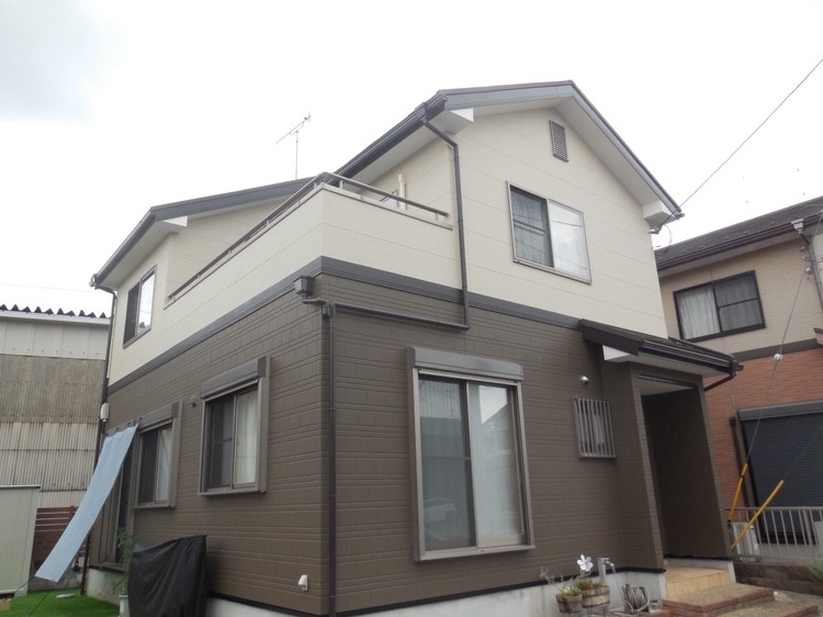 彩心建装の外壁塗装施工後（施工事例1）